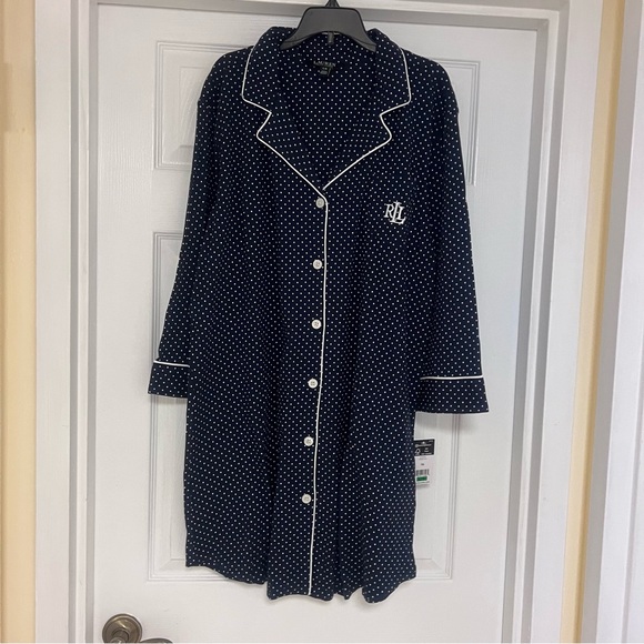 NWT Lauren Ralph Lauren Super Soft Cotton Sleep Shirt Size L - Picture 10 of 11